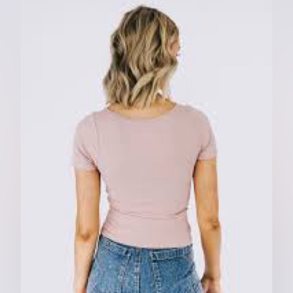 Free People Intimately XYZ Rib Baby Tee in the color Ballet. NWT size M… - Picture 5 of 6